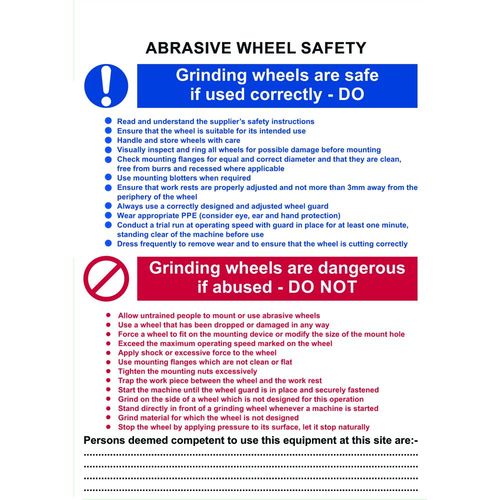 A3 Danger Abrasive Wheels Sign (10016V)